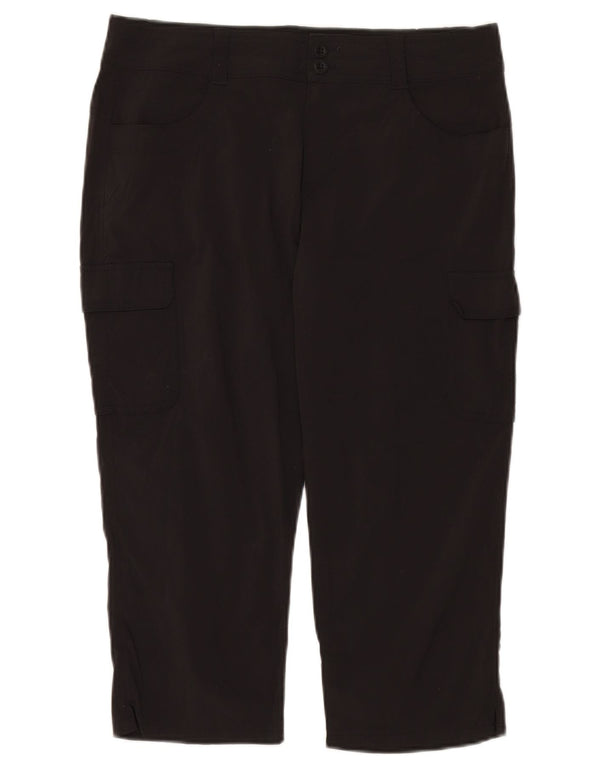 Eddie Bauer Damen Capri-Wander-Cargohose US 10 Large W32 L21 Schwarz