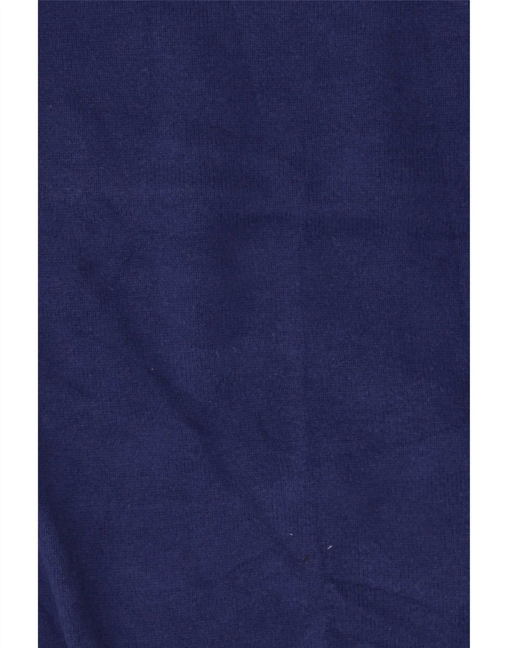 Massimo Dutti Herren-Pullover mit Rundhalsausschnitt, mittelblaue Baumwolle