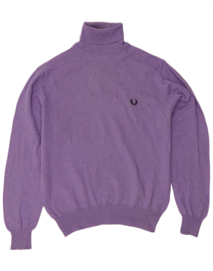 Fred Perry Herren-Pullover mit Rollkragen, reguläre Passform, groß, violette Wolle