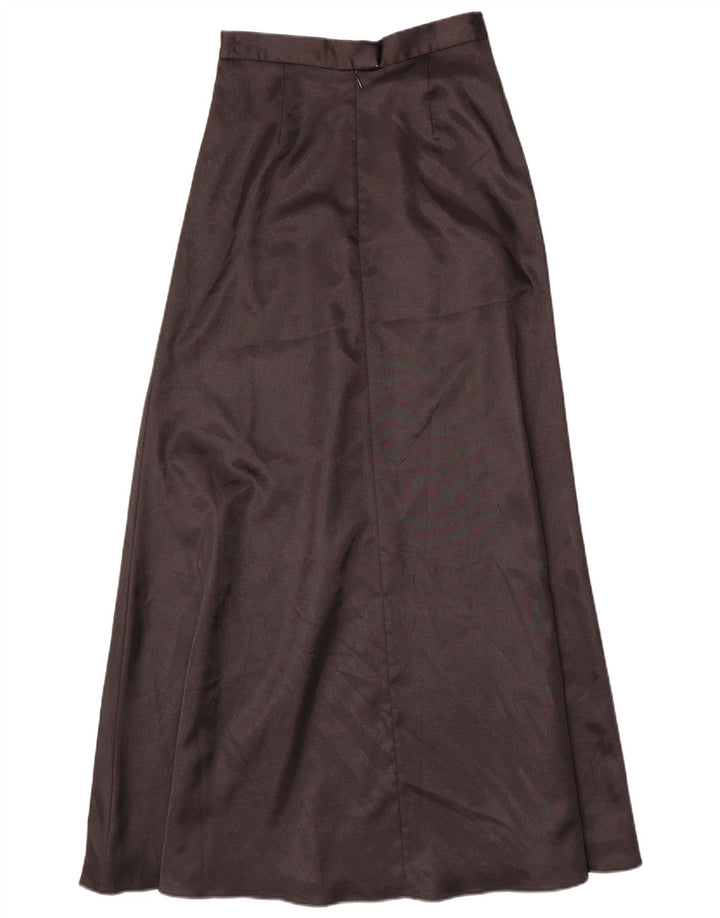 Vintage Damen Maxirock UK 6 XS W24 Schwarz Polyester