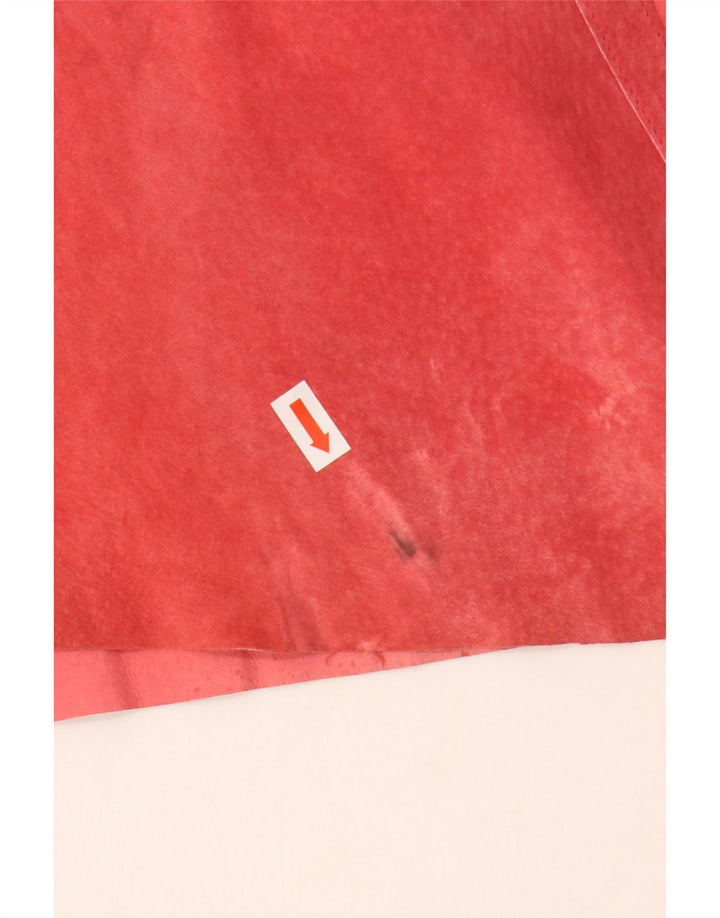 Danier Damen Wildleder Asymmetrischer Rock UK 14 Large W32 Rot Polyester