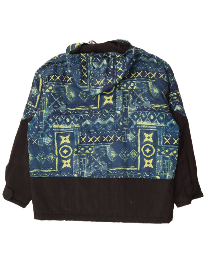 RODEO Herren Kapuzenpullover Skijacke UK 46 3XL Schwarz Geometrisch