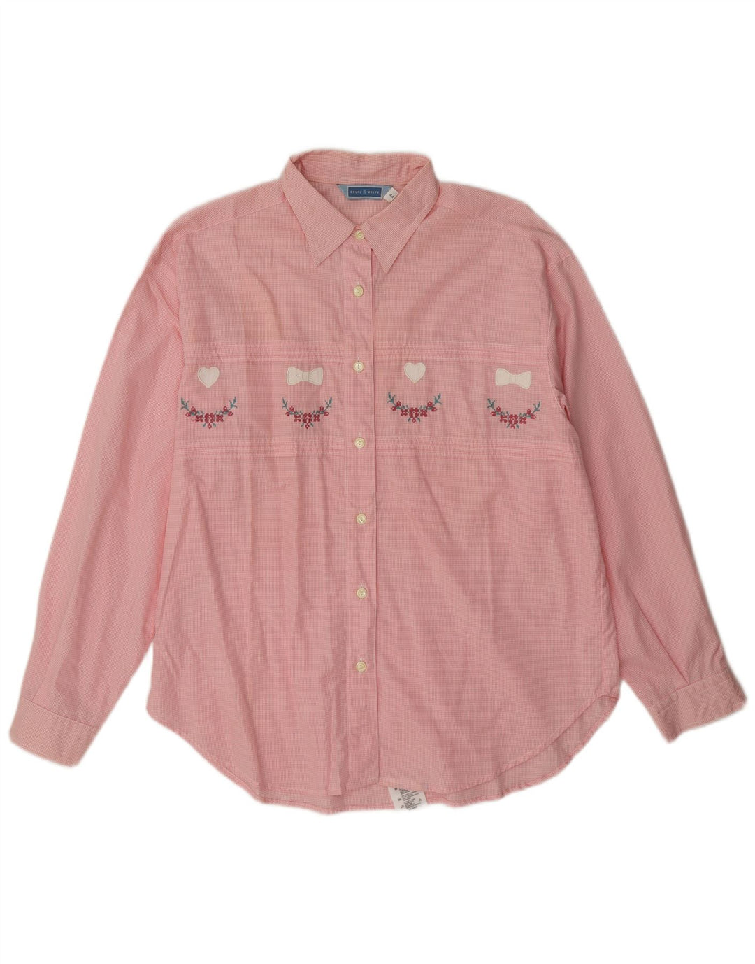Belfe & Womens Übergroßes Hemd IT 44 Mittelrosa Gingham