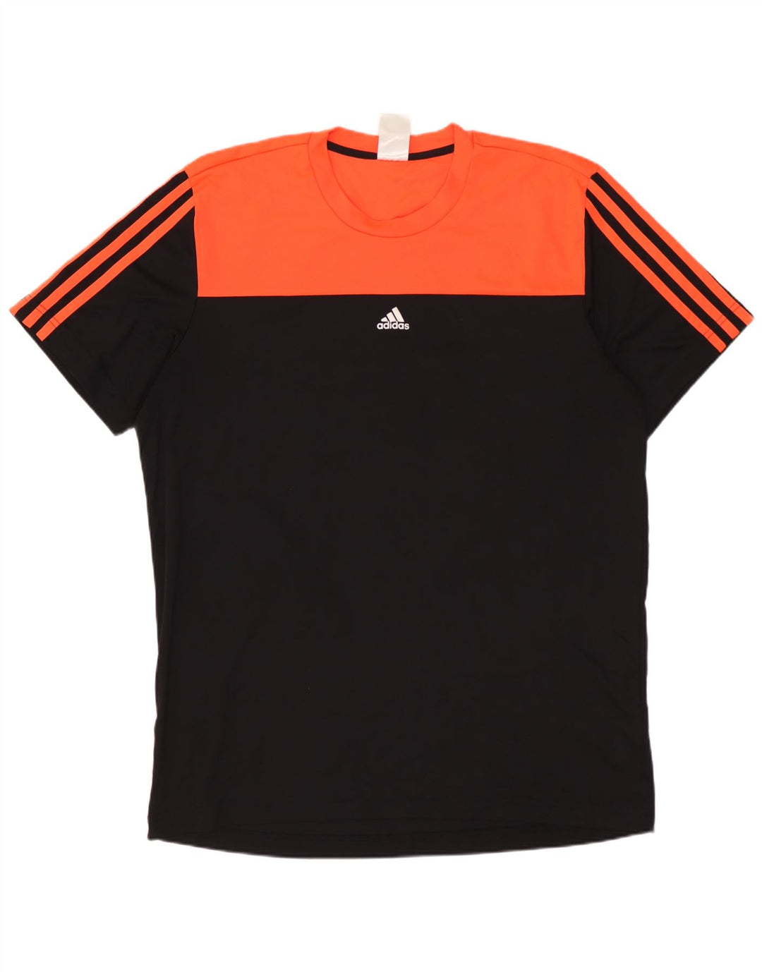 ADIDAS Herren Grafik-T-Shirt-Oberteil, großes schwarzes Farbblock-Polyester