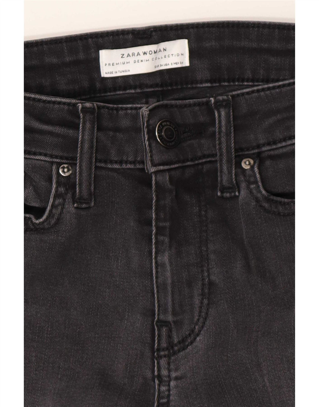 Zara Damen Schlagjeans EU 34 2XS W24 L30 Grau