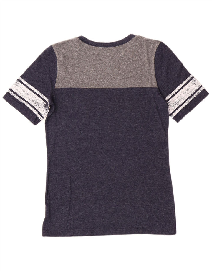 Reebok Damen Graphic T-Shirt Top UK 14 Large Marineblau Polyester