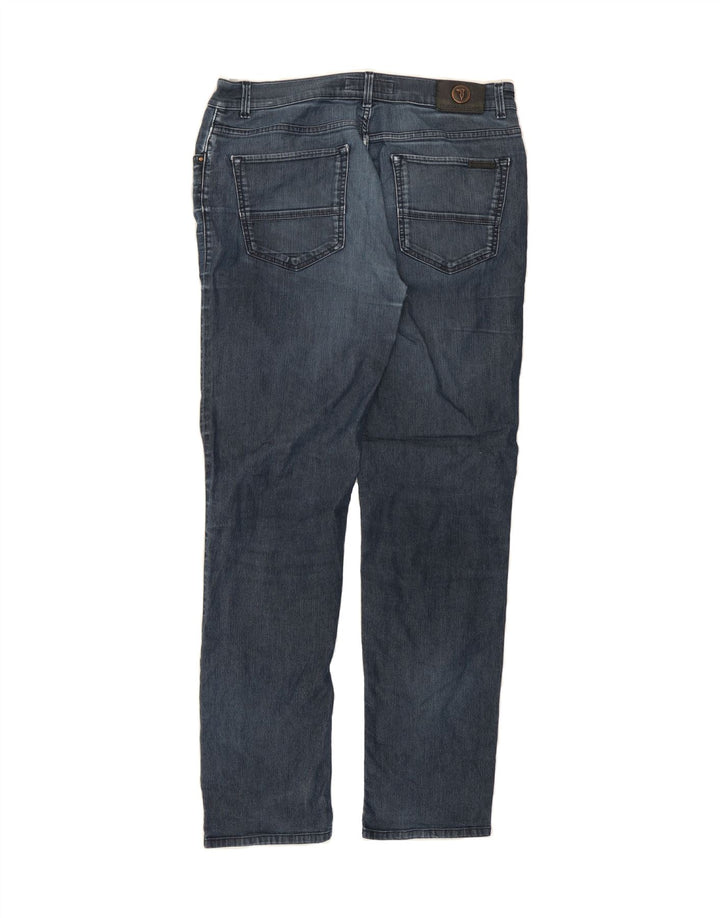 TRUSSARDI Mens Slim Jeans IT 52 XL W38 L32 Blue Polyester Vintage Trussardi and Second-Hand Trussardi from Messina Hembry 