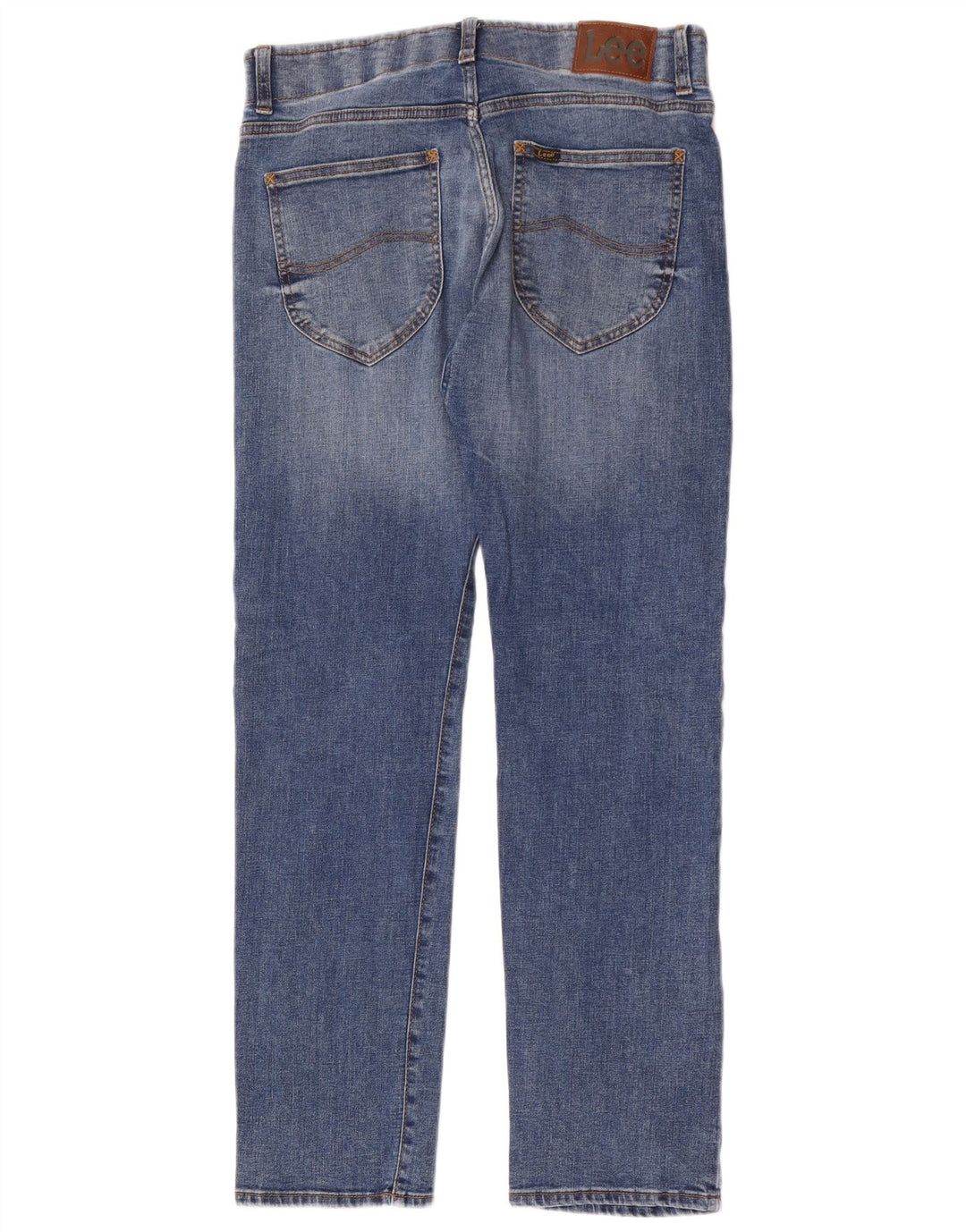 Lee Herren Slim Straight Jeans W32 L32 Blaue Baumwolle