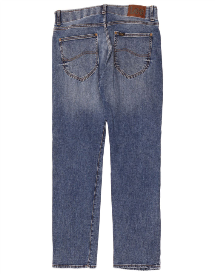 Lee Herren Slim Straight Jeans W32 L32 Blaue Baumwolle