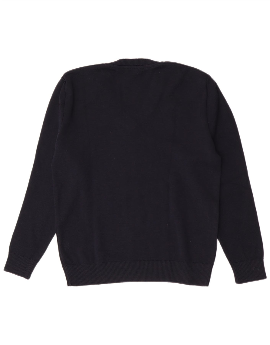 Vintage Damen Pullover mit V-Ausschnitt IT 42 Medium Navy Blue