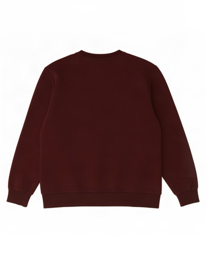 Marks & Spencer Herren-Sweatshirt-Pullover, mittlere Burgunderrote Baumwolle