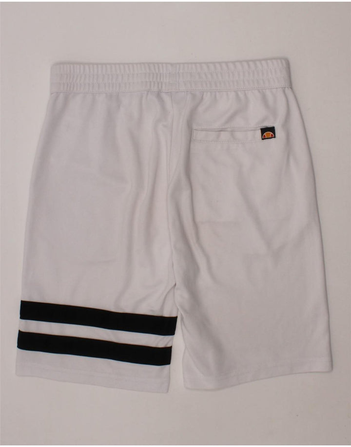 ELLESSE Boys Sport Shorts 11-12 Years  White Striped Polyester Vintage Ellesse and Second-Hand Ellesse from Messina Hembry 