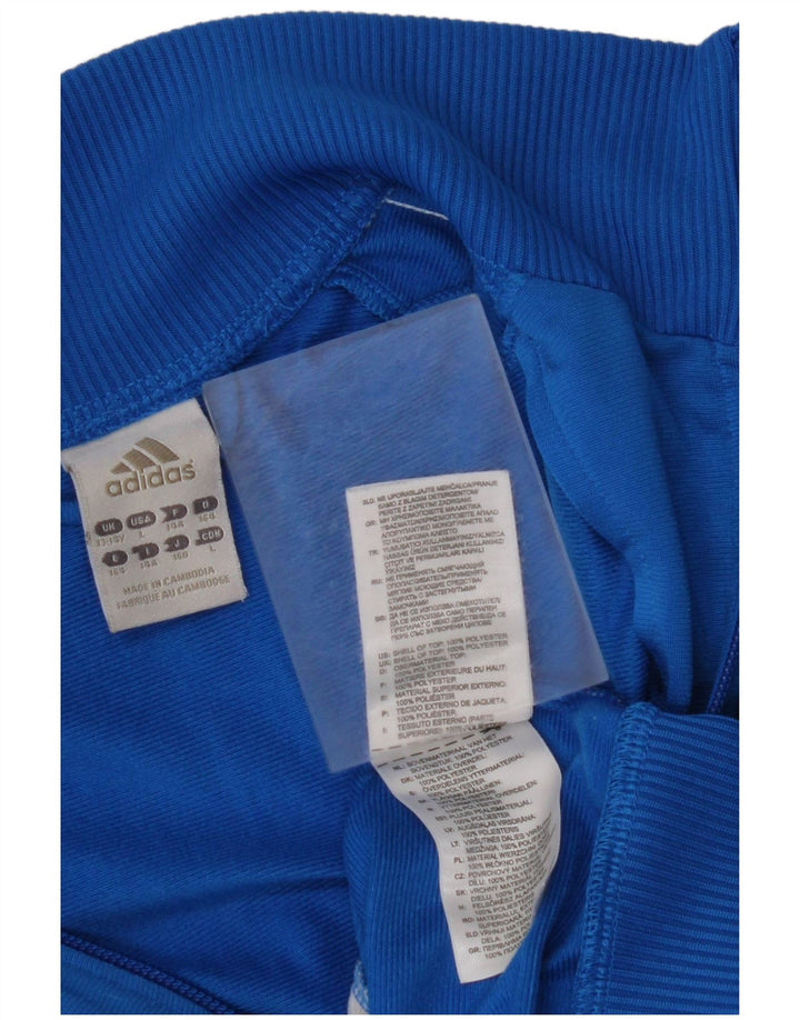 ADIDAS Jungen-Trainingsanzug-Top-Jacke, 13–14 Jahre, blaues Farbblock-Polyester