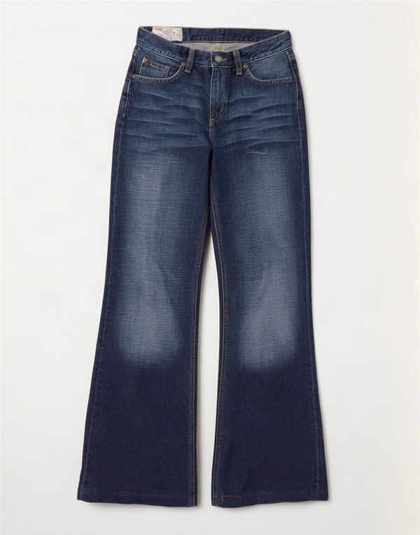 Rifle Womens Acid Wash Flared Jeans W27 L30 Blaue Baumwolle