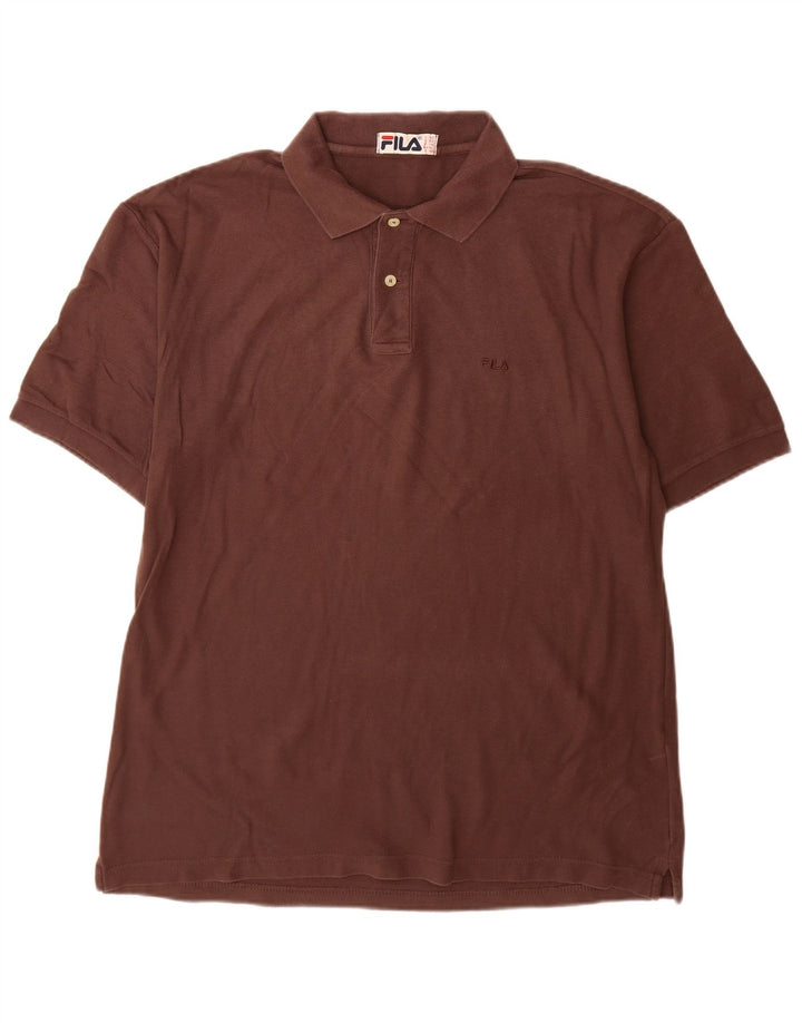 Fila Herren Poloshirt IT 52 Große braune Baumwolle