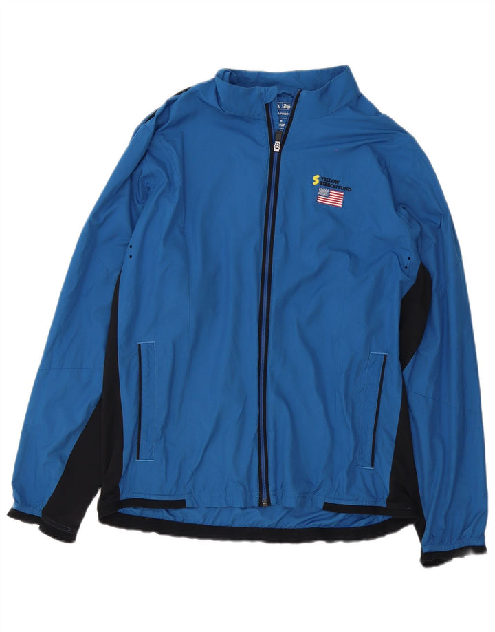Adidas Herren Clima Proof Trainingsanzug-Top-Jacke Mittelblau Farbblock