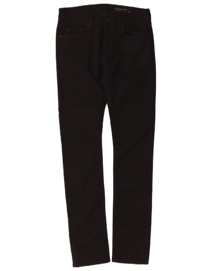 All Saints Herren-Zigaretten-Slim-Jeans, W30, L31, schwarze Baumwolle