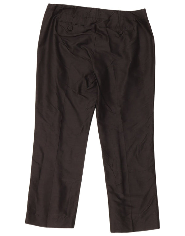 Gerade geschnittene Damenhose von Marella, UK 12, M, W30, L25, schwarze Seide