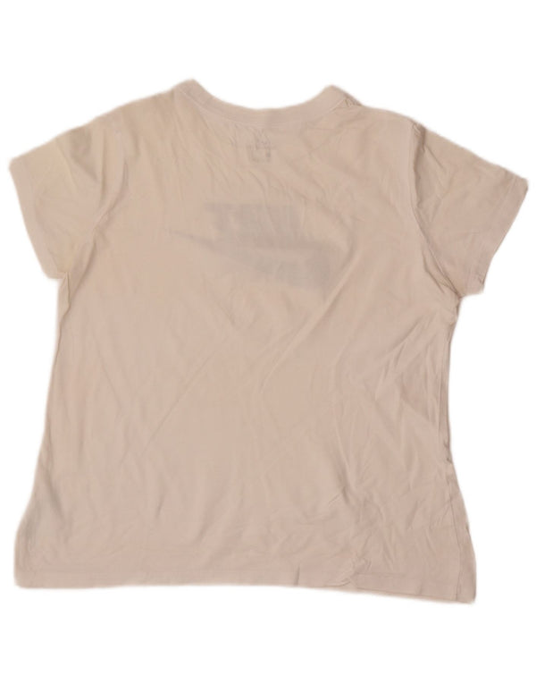 Nike Damen Grafik T-Shirt Top UK 16 Large Weiße Baumwolle