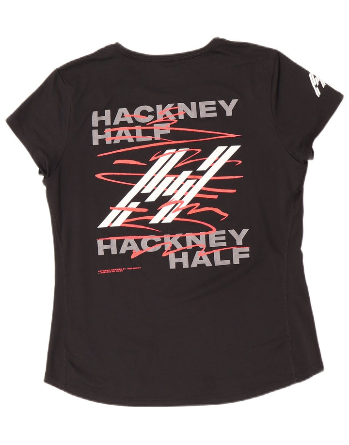 Nike Damen Dri Fit Graphic T-Shirt Top UK 16 Large Schwarz Polyester