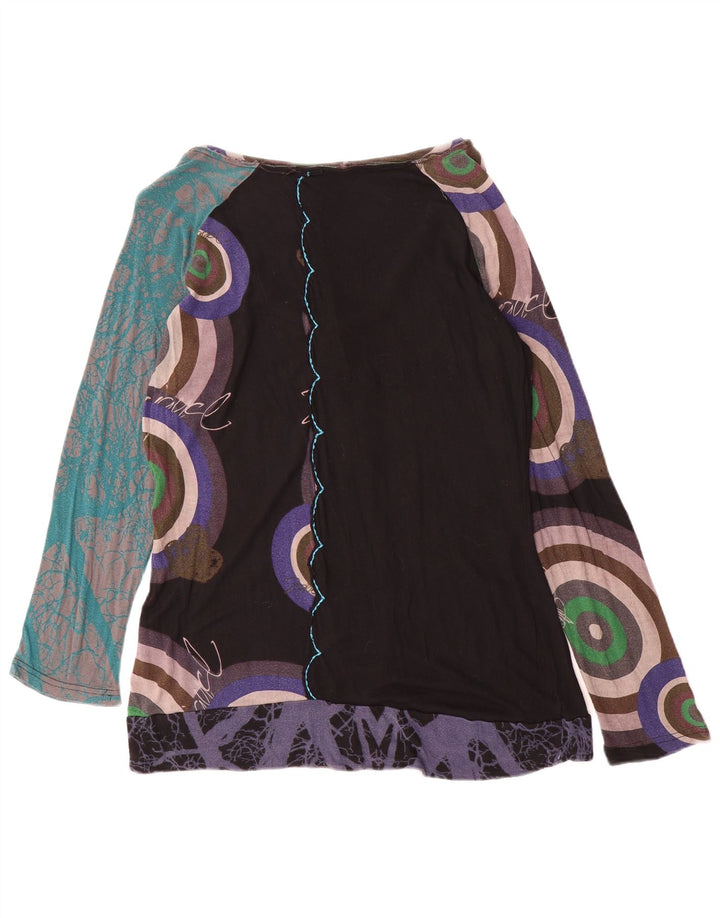 Desigual Damen-Tunika-Top mit abstraktem Muster, UK 18, XL, mehrfarbige Viskose