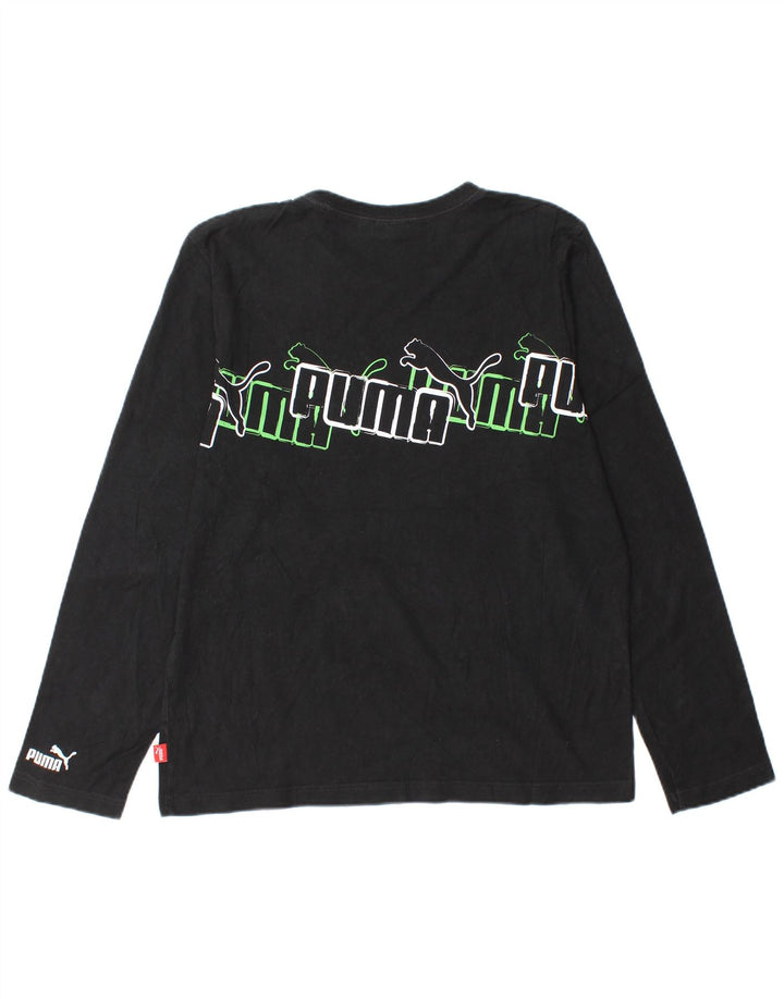 Puma Herren Graphic Top Langarm Medium Schwarz