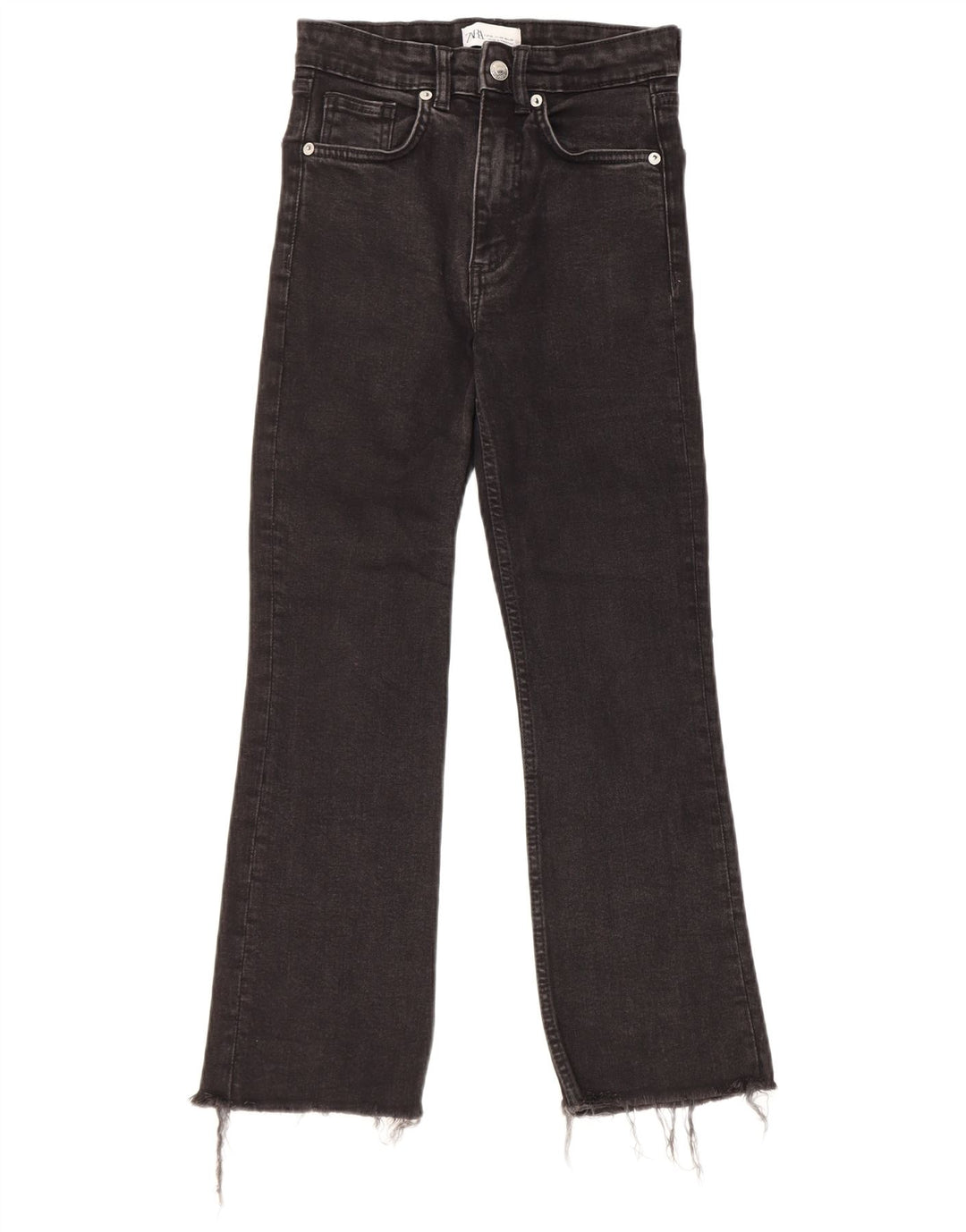 Zara Damen Bootcut Jeans EU 36 XS W26 L25 Schwarz