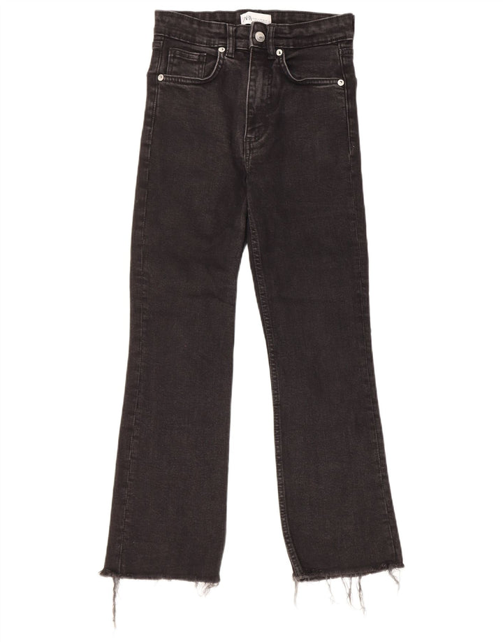 Zara Damen Bootcut Jeans EU 36 XS W26 L25 Schwarz