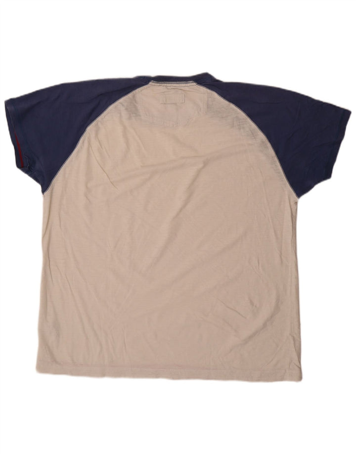 Fat Face Herren T-Shirt Top XL Weiß Colourblock Baumwolle