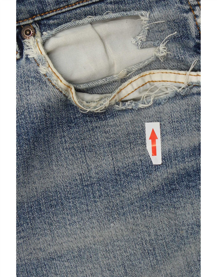 Wrangler Herren Texas Distressed Straight Jeans W34 L32 Blaue Baumwolle