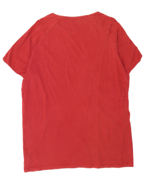 Adidas Damen T-Shirt Top UK 20 2XL Maroon Baumwolle