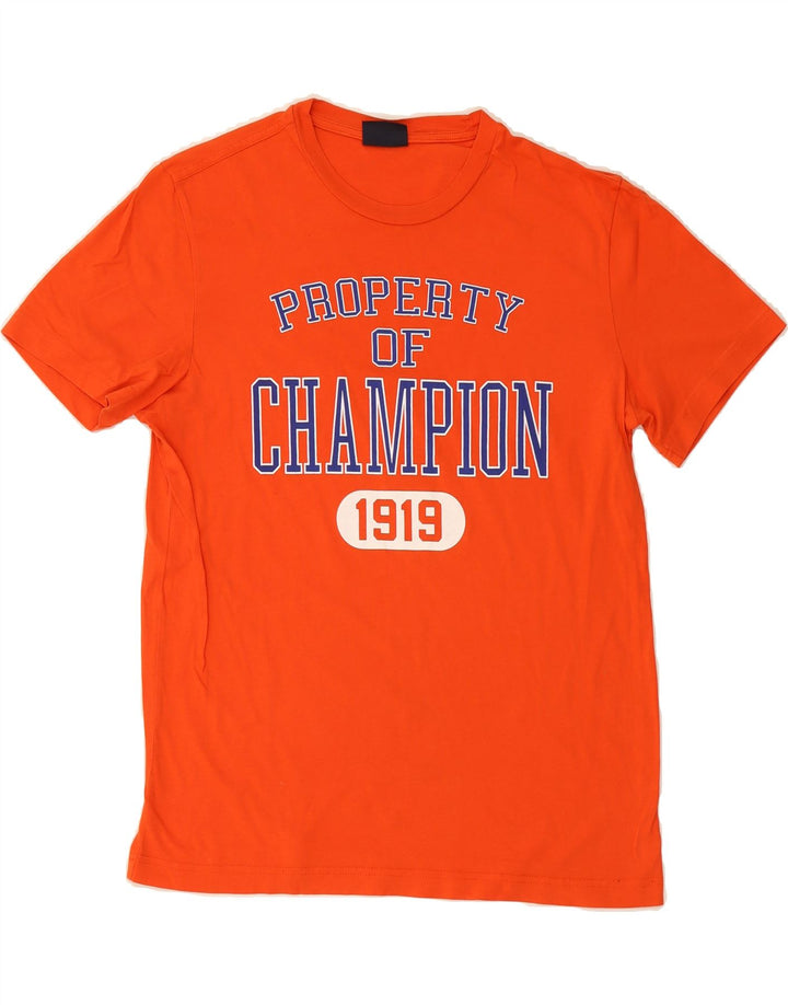 CHAMPION Mens Graphic T-Shirt Top Medium Orange Vintage Champion and Second-Hand Champion from Messina Hembry 