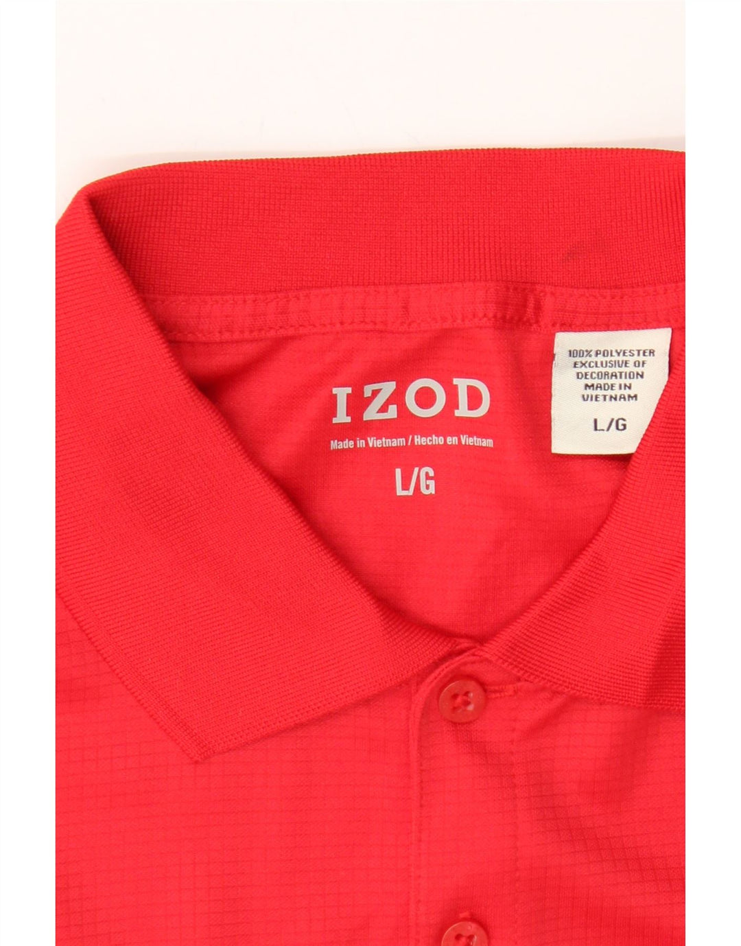 IZOD Mens Polo Shirt Large Red Polyester Vintage Izod and Second-Hand Izod from Messina Hembry 