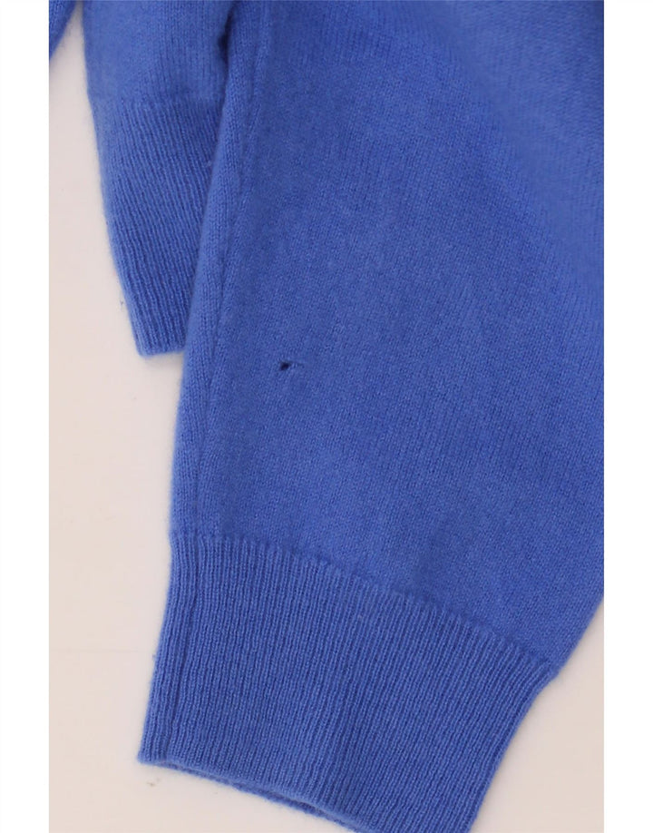 Massimo Dutti Herren-Pullover mit Rundhalsausschnitt, XL, blaue Wolle