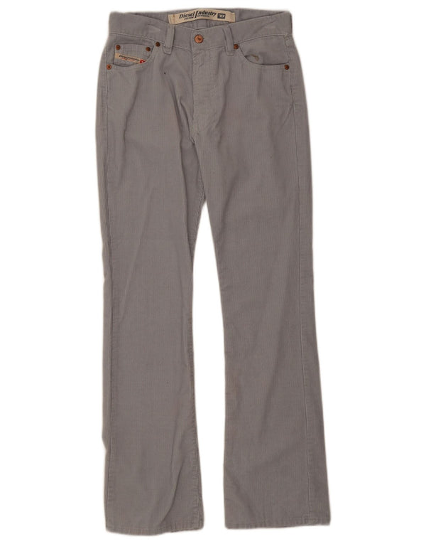 Diesel Damen Bootcut-Cordhose W27 L30 Graue Baumwolle