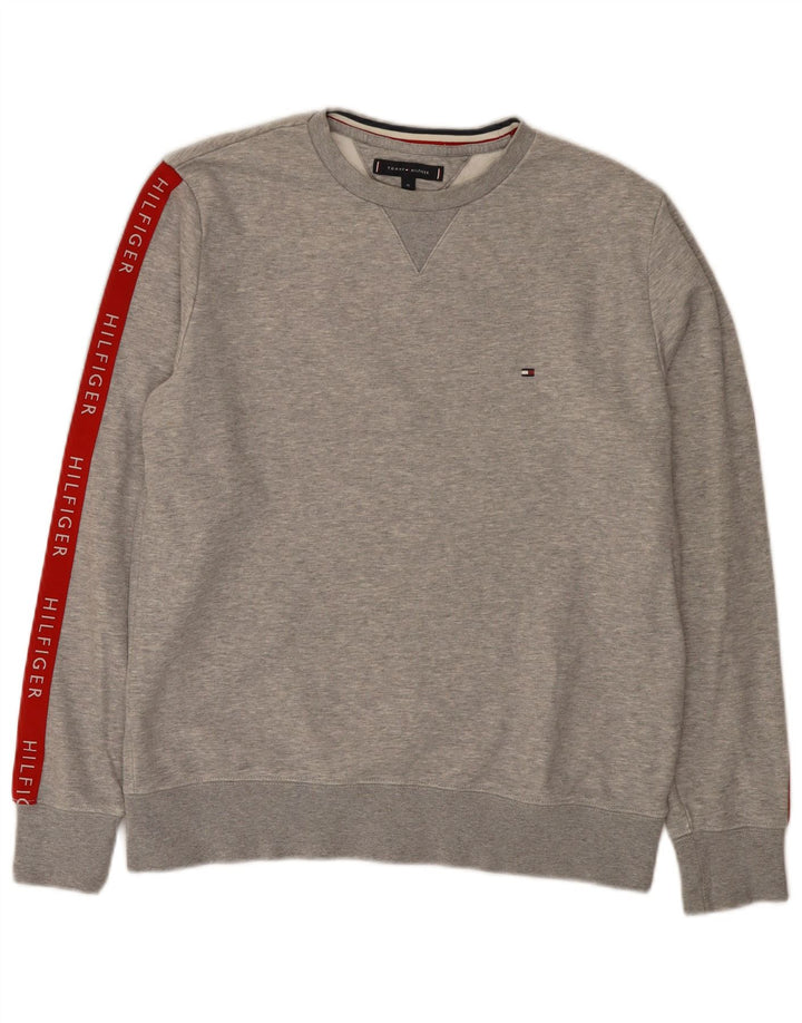 Tommy Hilfiger Herren-Sweatshirt mit Grafik, Mittelgrau, Farbblock