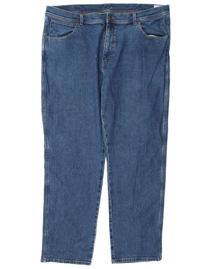 Wrangler Herren Regular Straight Jeans W42 L32 Blaue Baumwolle