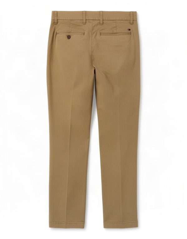 Tommy Hilfiger Mens Slim Fit Chino Trousers W33 L30 Beige Cotton