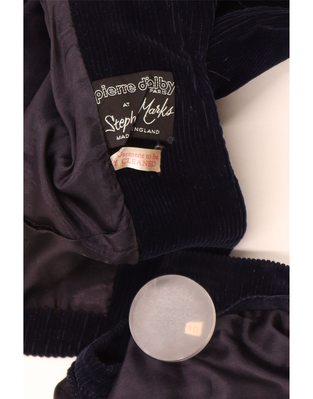 PIERRE D'ALBY Damen Cord 2-teiliges Rockset UK 10 Small W24 Marineblau