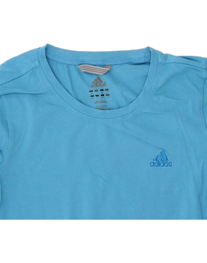 ADIDAS Womens T-Shirt Top UK 10 Small Blue Vintage Adidas and Second-Hand Adidas from Messina Hembry 