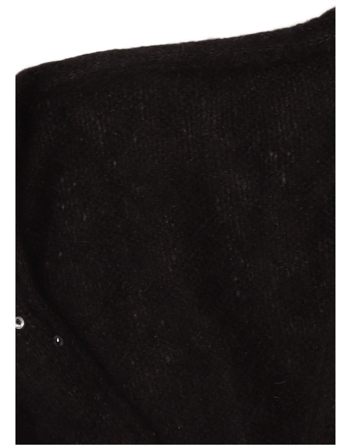Vintage Damen Cardigan Pullover UK 16 Groß Schwarz