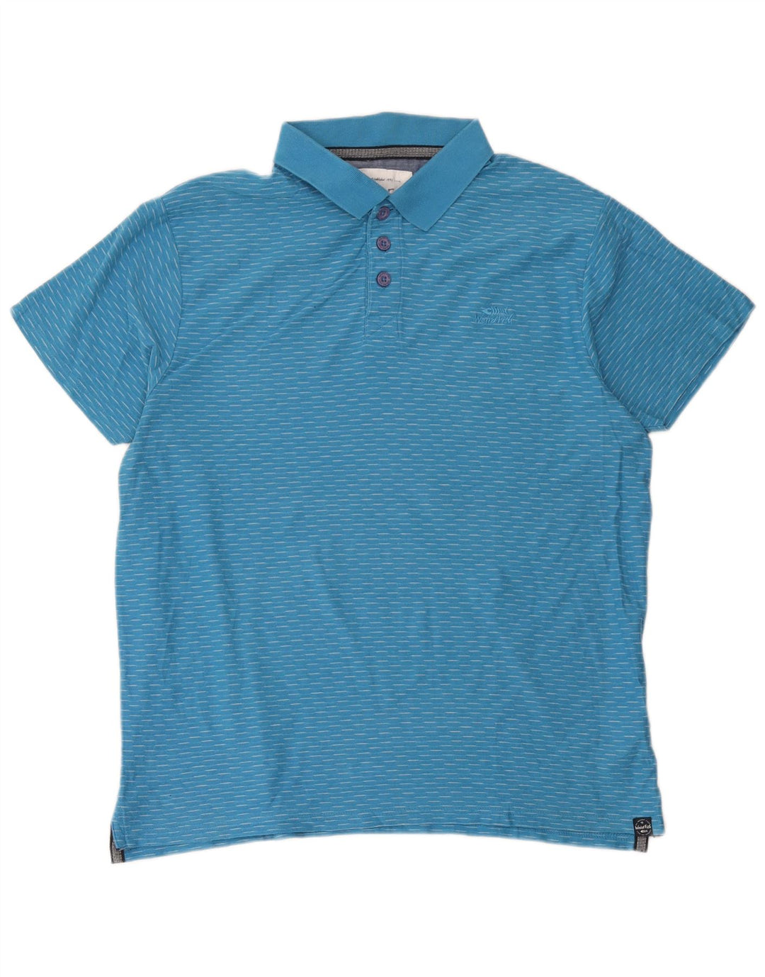 Weird Fish Herren-Poloshirt XL, blau gefleckte Baumwolle