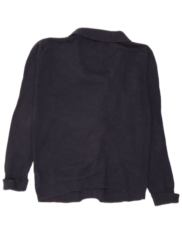 Zara Mens Cardigan Sweater Large Navy Blue Cotton