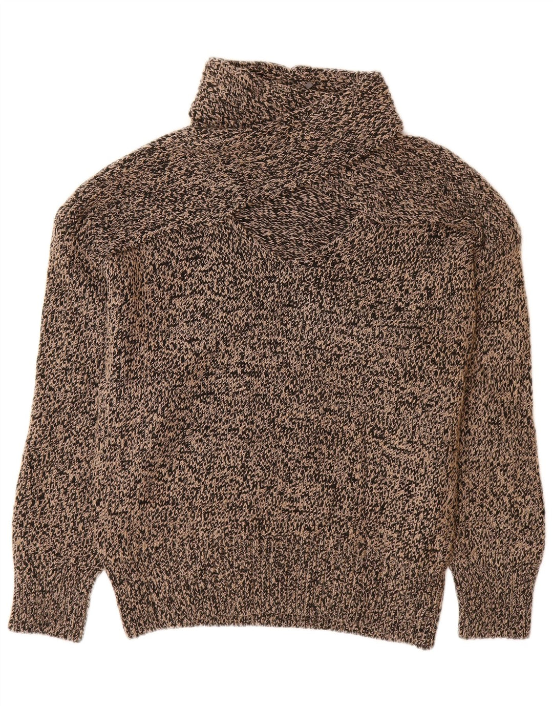 Rollkragenpullover für Damen von ZARA, Gr. 40, Größe L, Acryl, beige meliert