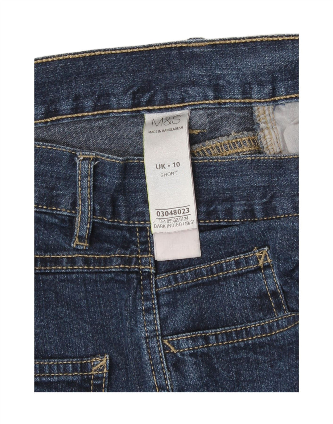 Marks & Spencer Damen Bootcut-Jeans UK 10 Small W28 L28 Marineblaue Baumwolle