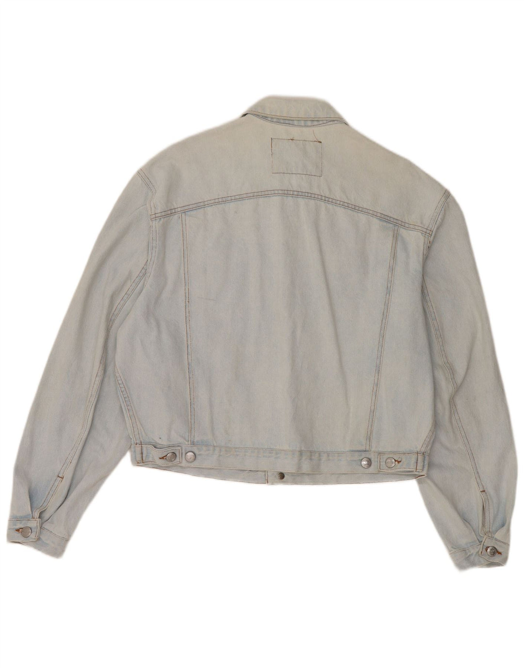 RIFLE Damen Crop Oversized Jeansjacke UK 10 Small Blau Baumwolle