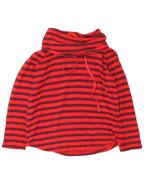 Chaps Damen-Sweatshirt mit Rollkragen, Gr. 14, groß, rot gestreift, Baumwolle