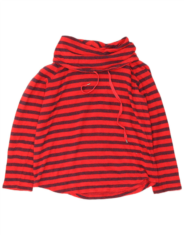 Chaps Damen-Sweatshirt mit Rollkragen, Gr. 14, groß, rot gestreift, Baumwolle