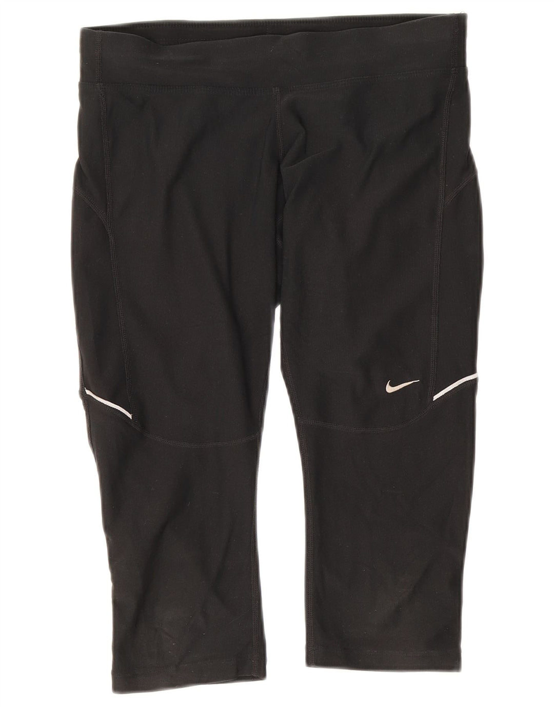 Nike Damen Dri Fit Capri Leggings UK 10 Small Schwarz Polyester
