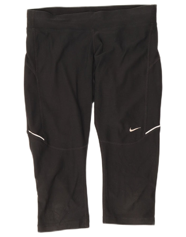 Nike Damen Dri Fit Capri Leggings UK 10 Small Schwarz Polyester